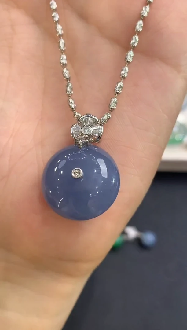 吊坠(不含链)18K金镶嵌翡翠a60多样性一件发货紫货有色差