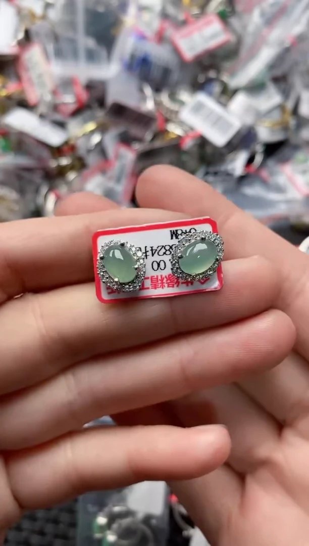 银S925镶嵌戒指翡翠888---