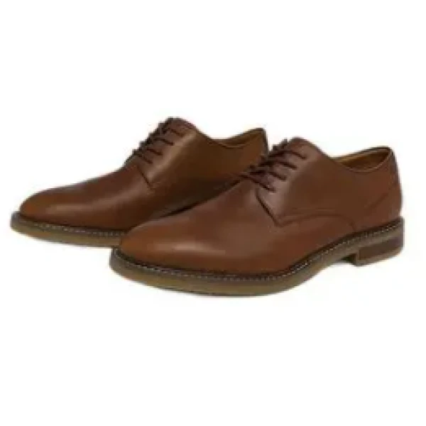 Clarks 其乐 牛皮低帮男士商务休闲鞋 棕褐色-261651847