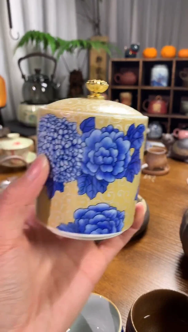 【闪购商品】兰黄茶叶罐绣球花454656565