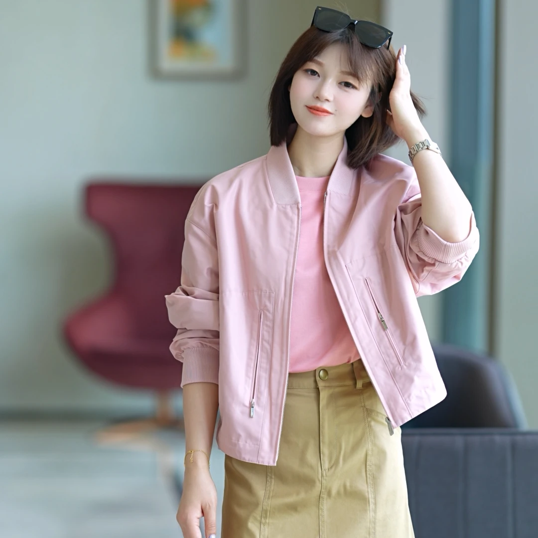 AMASS/阿玛施春夏新款时尚城市运动风棒球服百搭休闲外套女540024