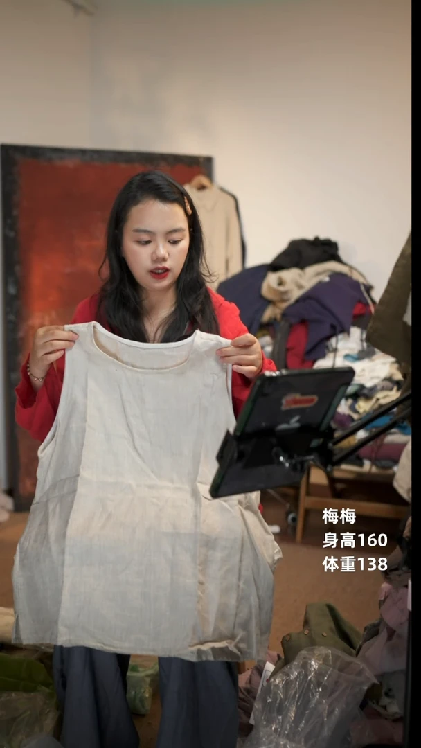 常规纯亚麻麻本色背心