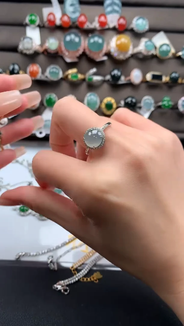 【闪购商品】翡翠戒指银S925镶嵌3213132131