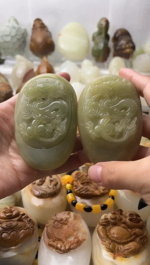 石材A***i古青石棉纹正常不退换龙2个