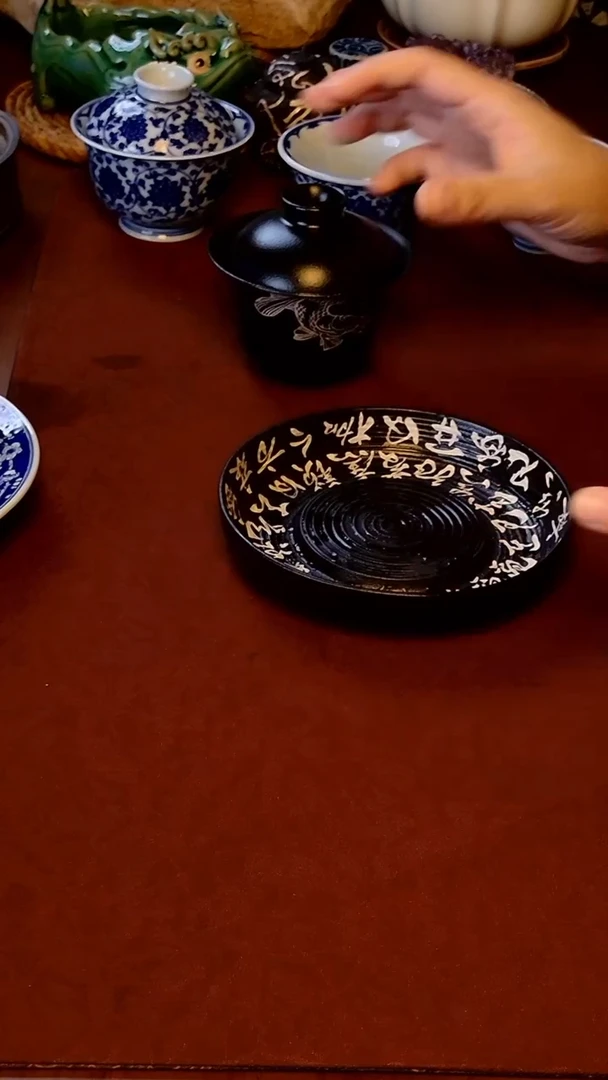 【手工手绘黑壶承】