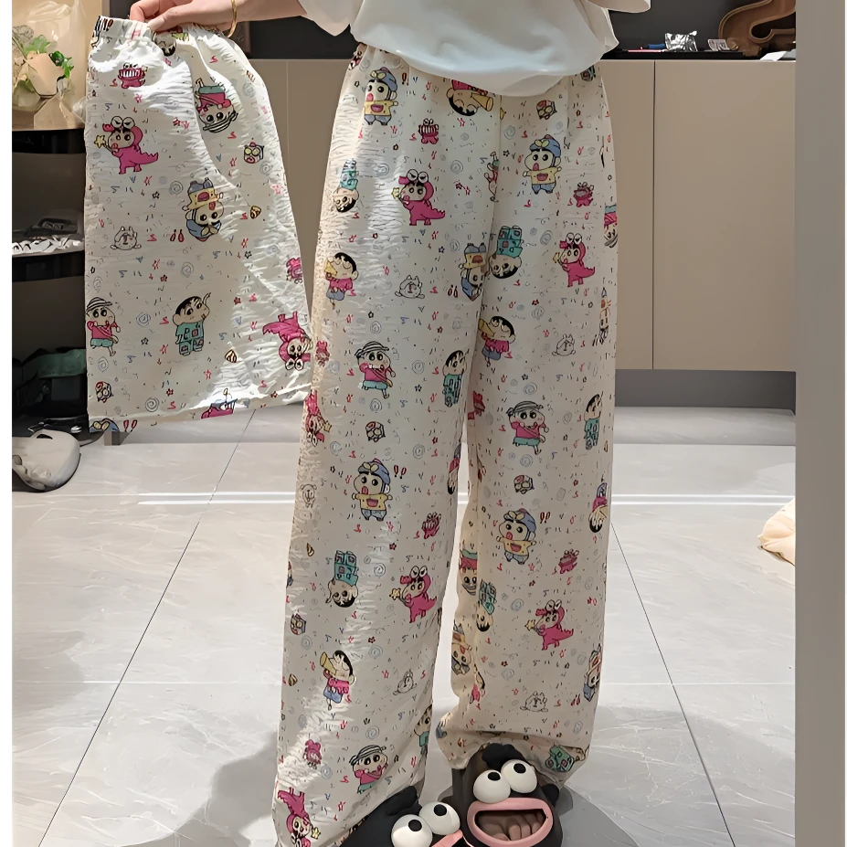 2025款夏季新款大码慵懒感休闲长裤女春秋睡裤宽松阔腿可外穿遛弯