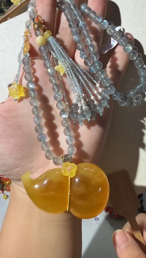 蜜蜡颈饰未镶嵌蜜蜡葫芦项链