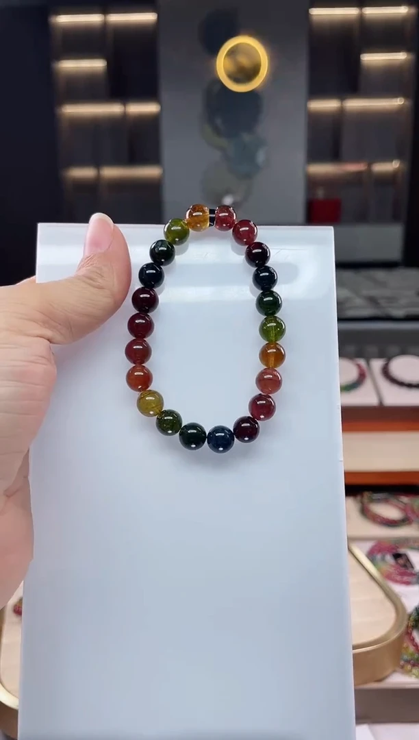 未镶嵌老矿碧玺单圈手串8mm+碧玺（多样性发一条）Q