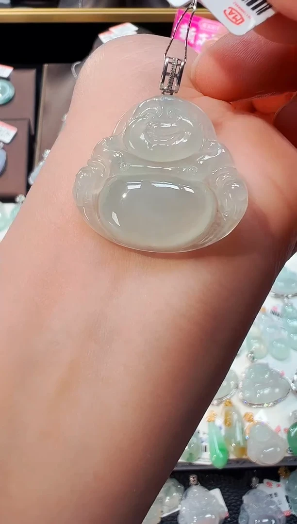 【闪购商品】翡翠吊坠(不含链)18K金镶嵌佛公吊坠1109