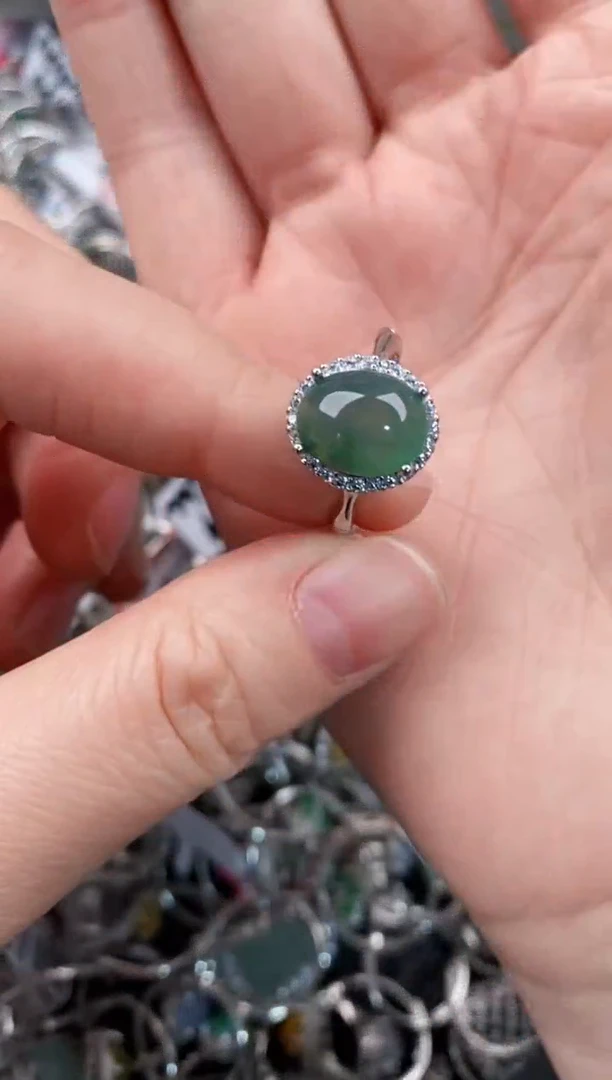 银S925镶嵌戒指翡翠333              5