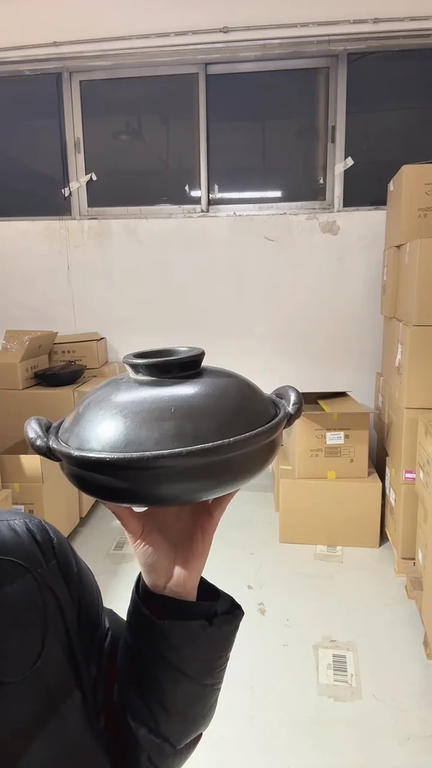 【闪购商品】万古烧黑色双耳8号土锅