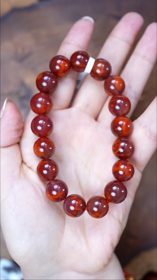 未镶嵌手串南红玛瑙无胶无裂瓦西原矿12MM+9610