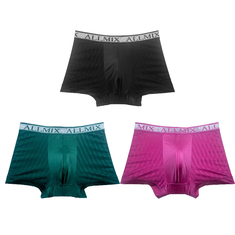 男士内裤时尚透气舒适内裤10A抗菌裆宽腰网孔男士大码平角裤衩