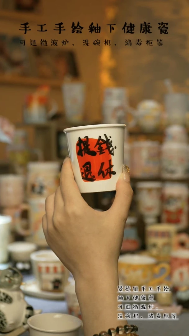 【闪购商品】杯景德镇高温釉下彩陶瓷&W1008