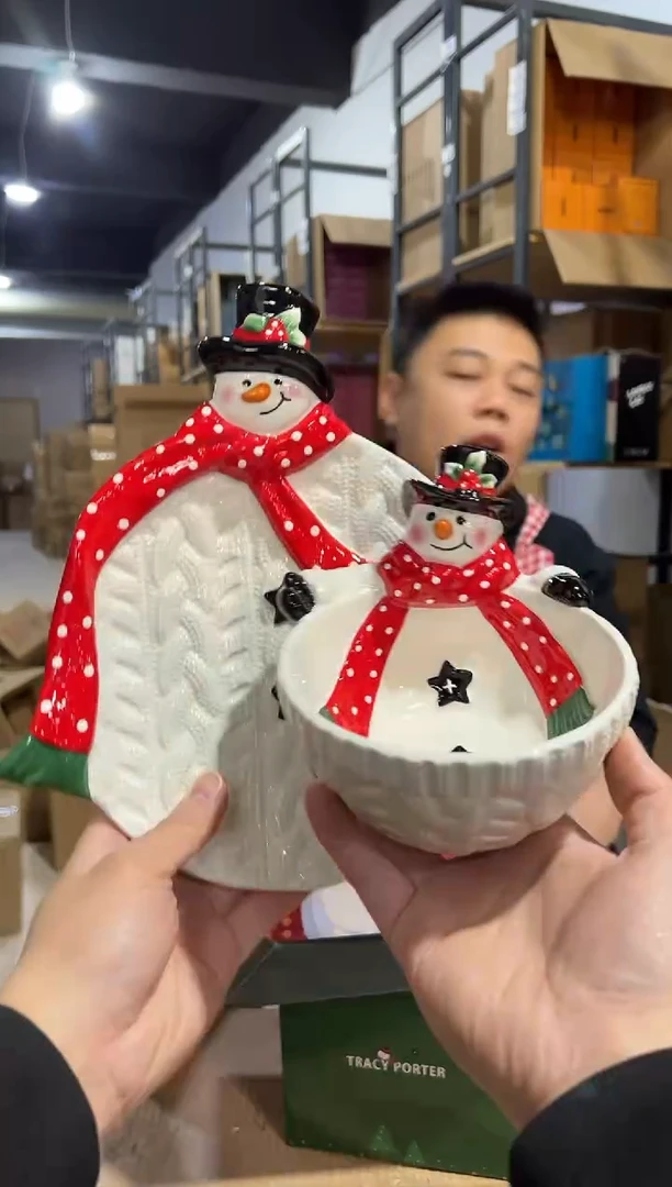 【闪购商品】杯原盒雪人碗加特雷西原盒雪人盘子2件套