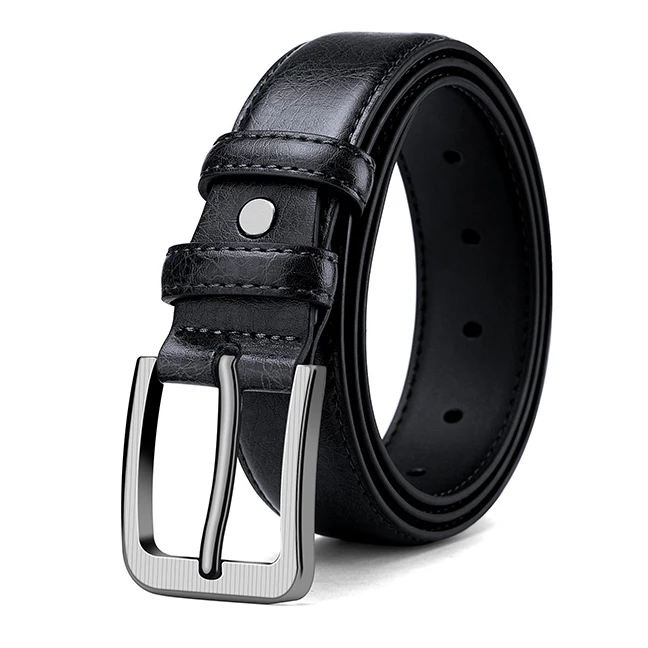 【送打孔器】男士皮带男款真皮黑色复古针扣腰带爸爸皮带年轻人腰带