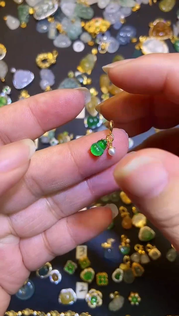 翡翠银S925镶嵌吊坠(不含链)1