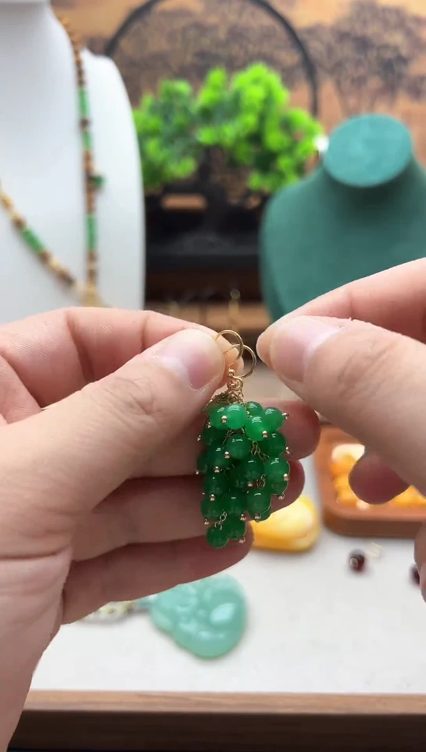 【闪购商品】翡翠耳饰14K金镶嵌E396