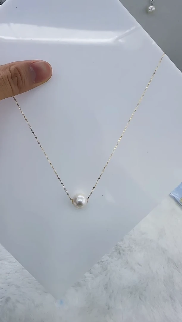 18K金镶嵌淡水珍珠DA曼塔珍珠路路通11-12 b299