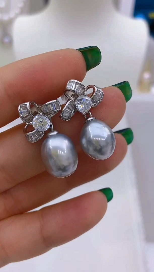 【闪购商品】海水珍珠耳饰银S925镶嵌54 10-11mm