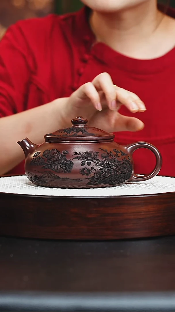 茶壶紫砂紫砂壶 寒江