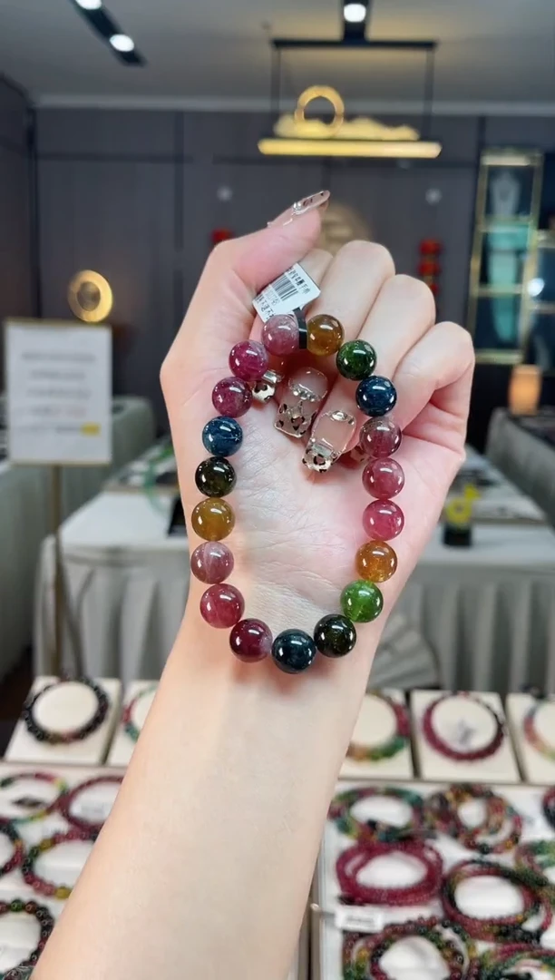 未镶嵌老矿碧玺彩虹单圈手串10mm+碧玺（多样性发一条） dan
