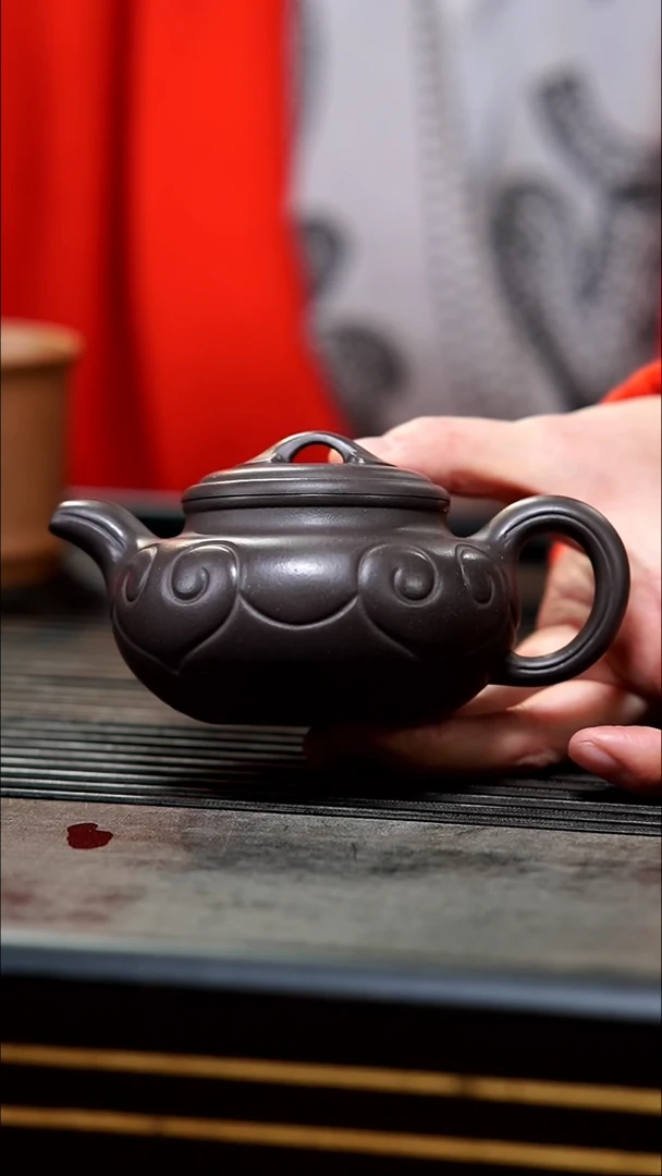 【闪购商品】紫砂茶壶天青如意仿古180cc