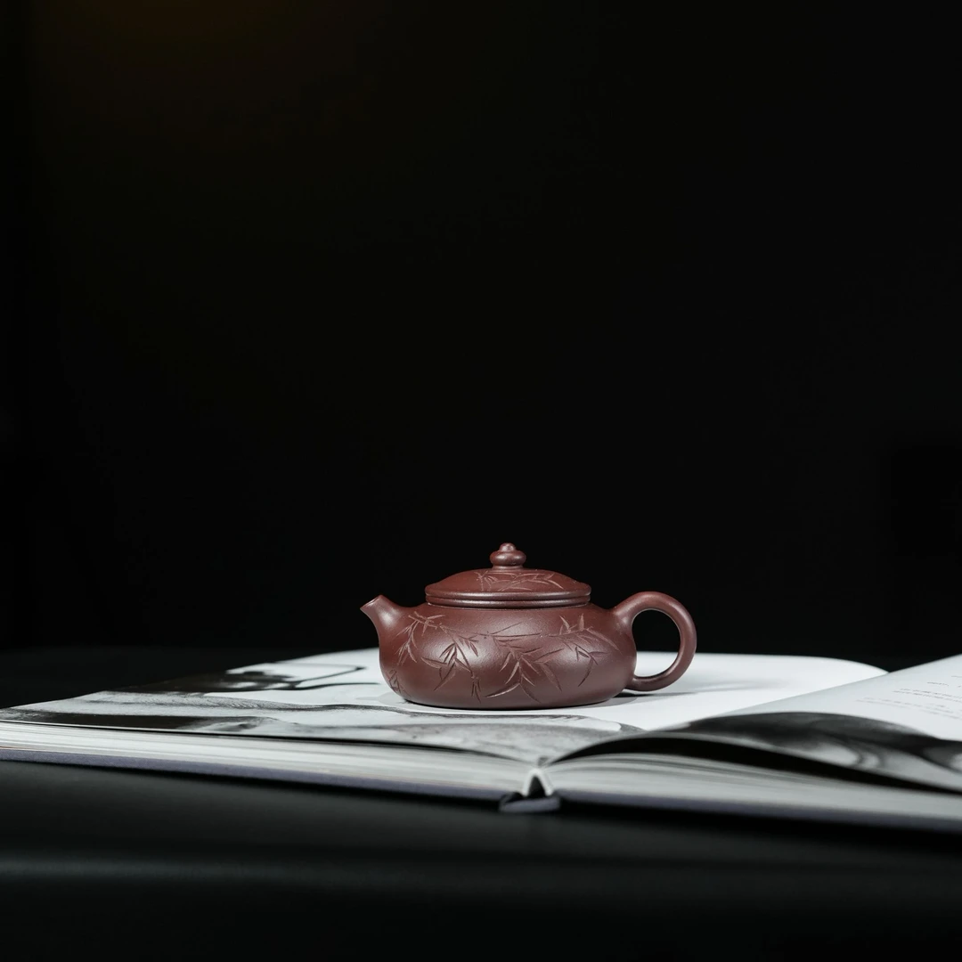 金砂阁【寒江】工艺师刻绘丨150cc宜兴紫砂壶茶壶茶具D1078