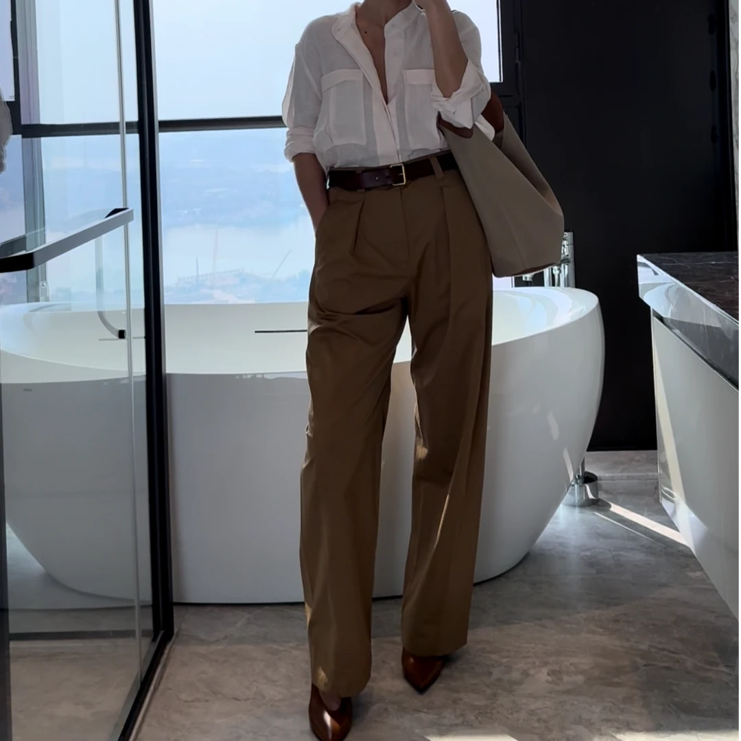 【赵娜】意式秀场款阔腿休闲裤丨赵娜极简风高端女装