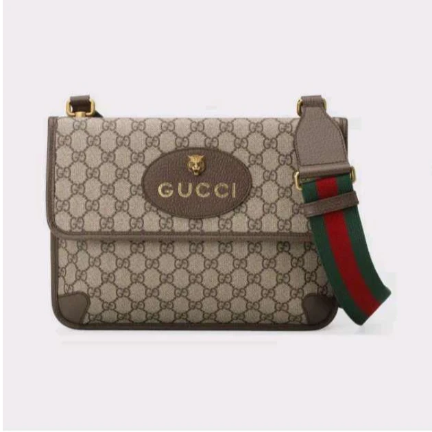 95新 GUCCI/古驰  双面虎头相机包中号单肩女包13831947二奢