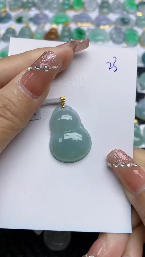 【闪购商品】翡翠颈饰18K金镶嵌天然A货翡翠 23