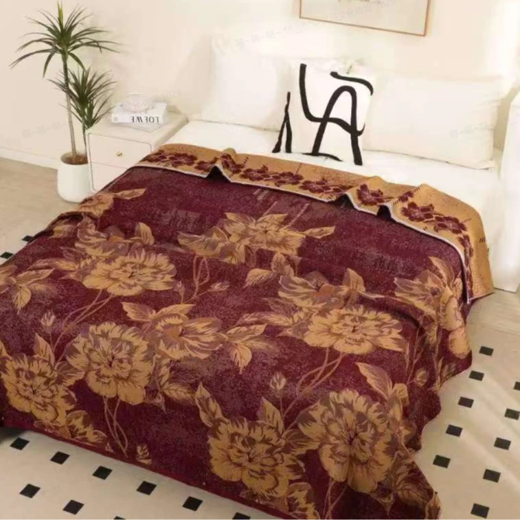 纯棉纱布盖毯--织梦花语200*230