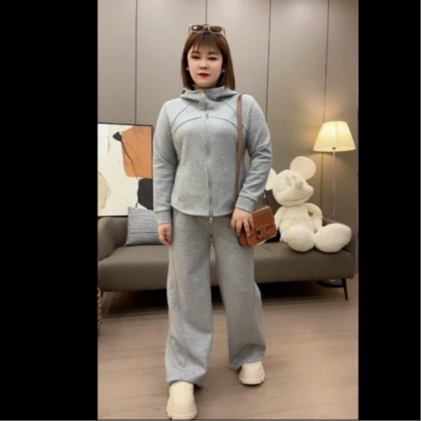‘显瘦精’立体修身运动休闲两件套‘小路套装’（衣58裤长103）