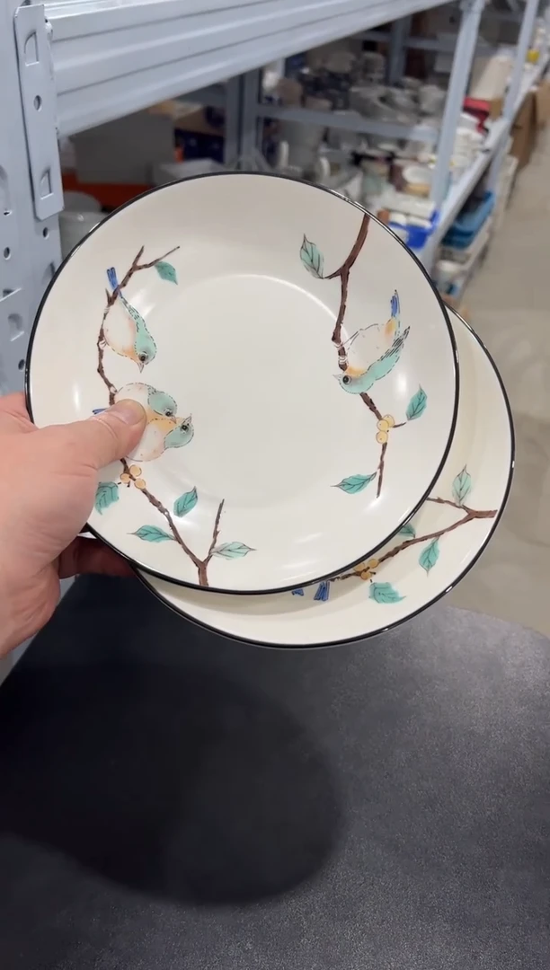 杯子骨瓷（简装）7.5寸 小鸟盘 两个