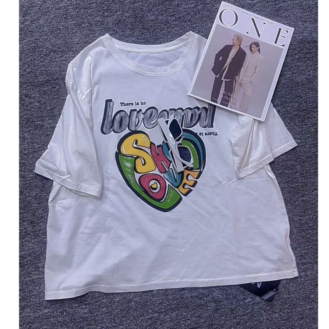 阿娟家时尚爆款爱心字母短袖T桖