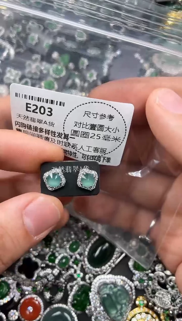 颈饰未镶嵌翡翠E203耳钉
