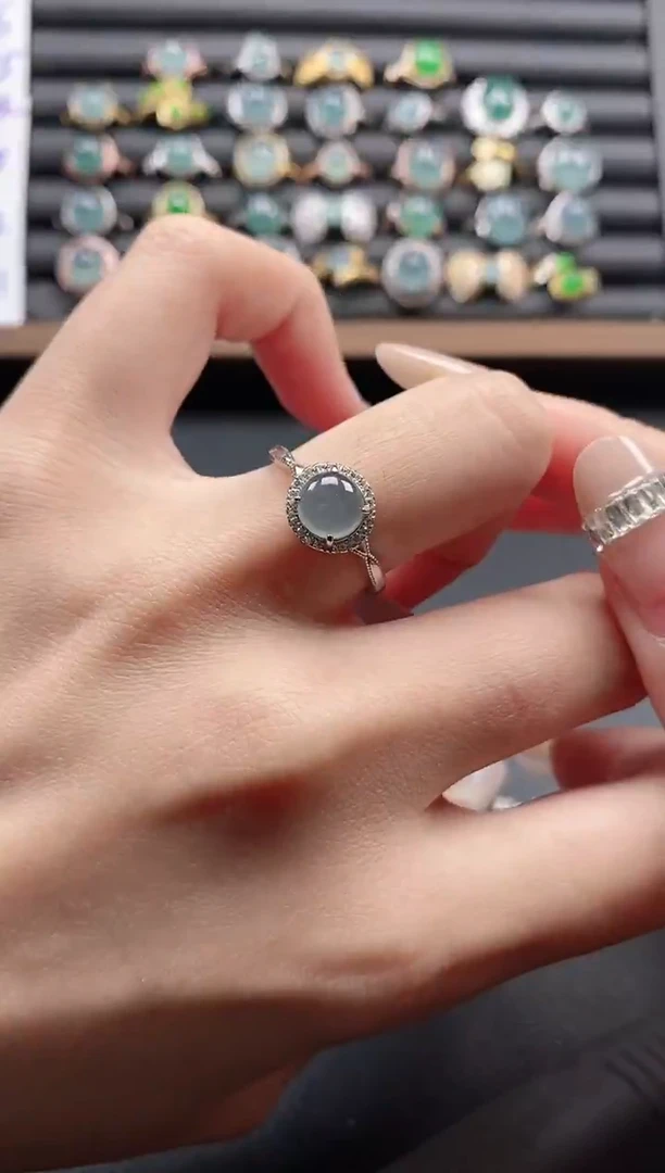 银S925镶嵌戒指翡翠51511