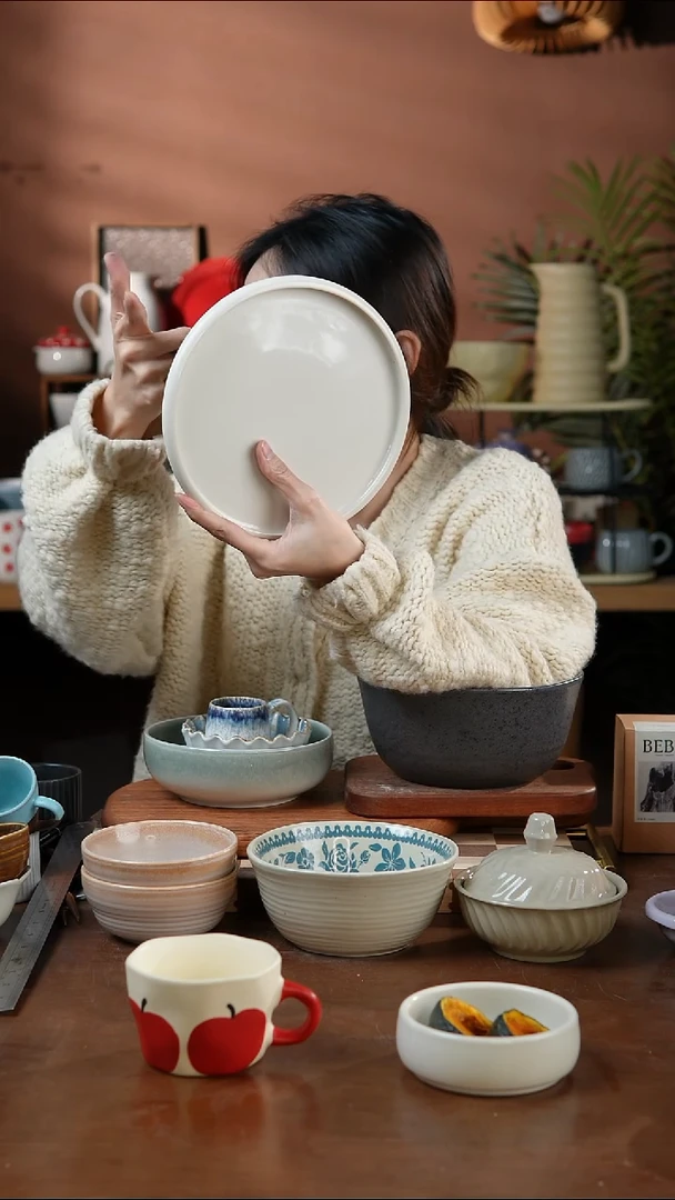 瓷片8英寸做旧白圆盘 微瑕 凑满20发货