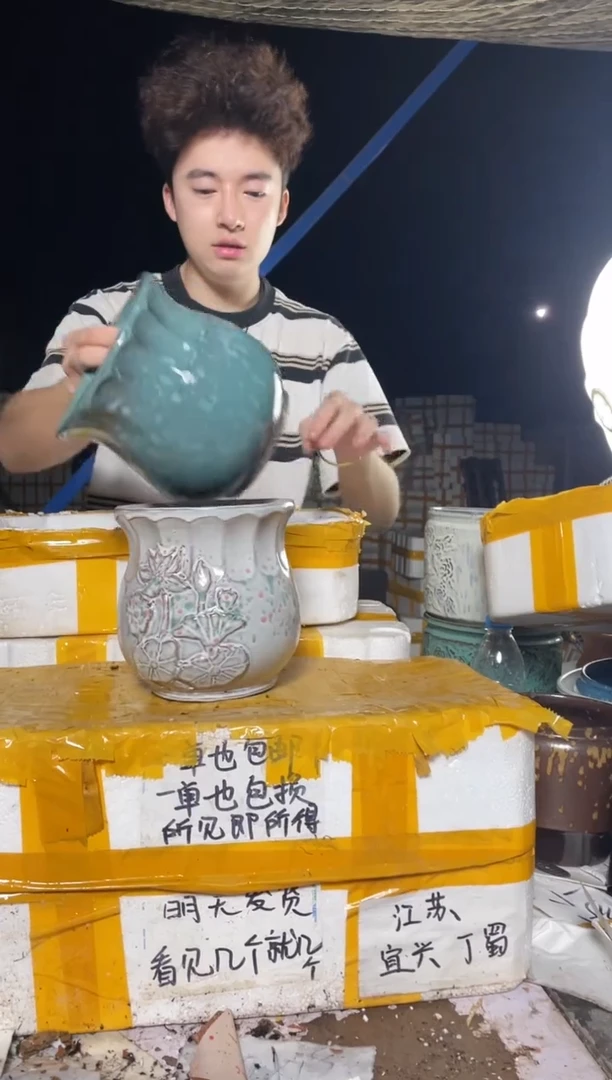 紫砂花盆宜兴紫砂粗陶花盆尺寸（口/高）15*15