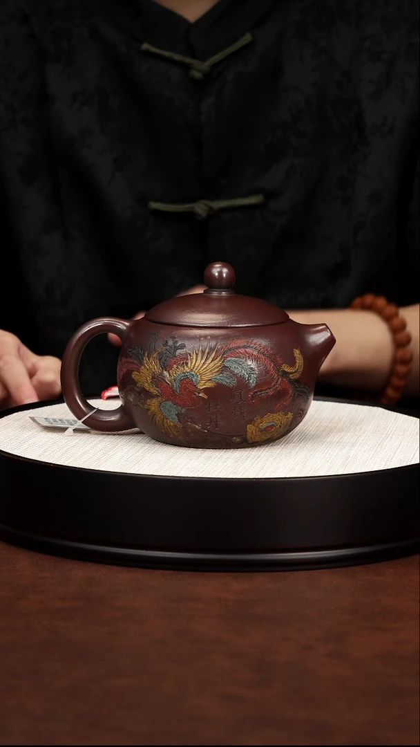 茶壶紫砂宜兴紫砂 牡丹西施壶龙山古乌泥 高运