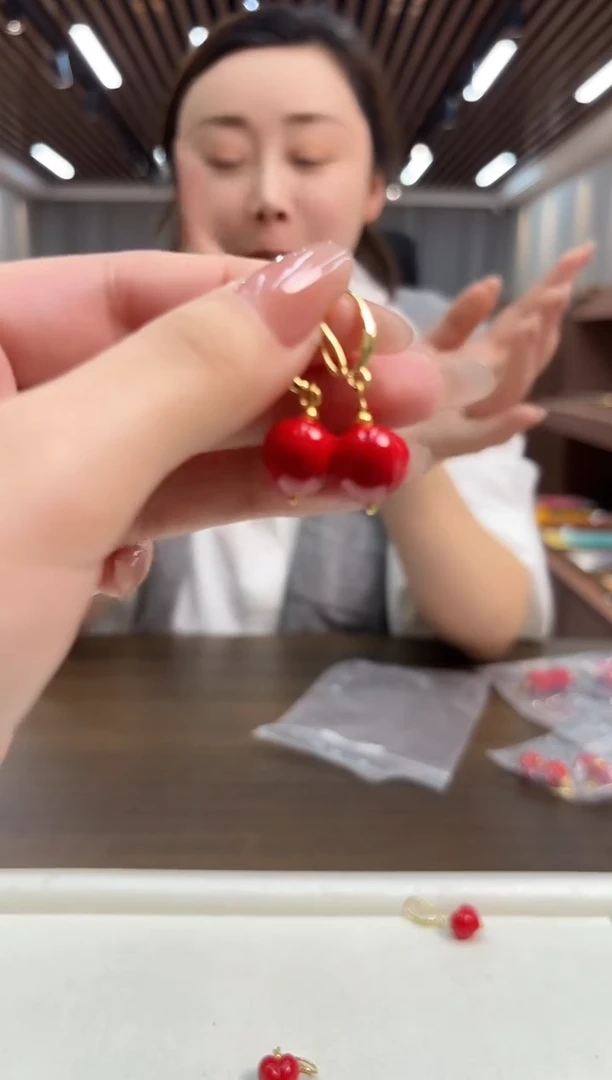 14K金镶嵌耳坠玛瑙/玉髓DIY款E961