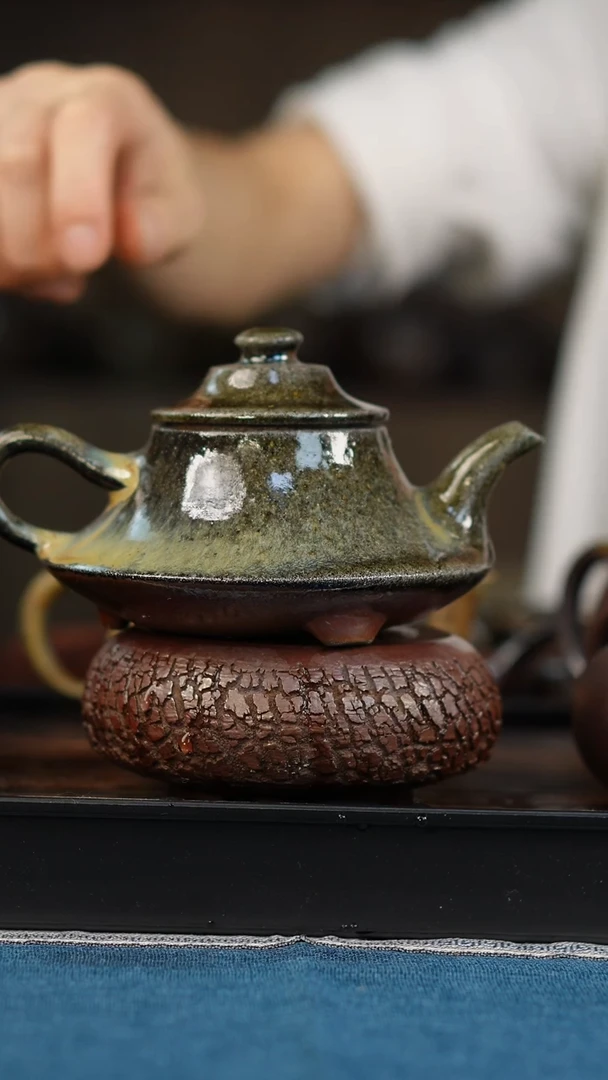 茶壶紫砂柴烧紫砂 锯钉云炉240cc