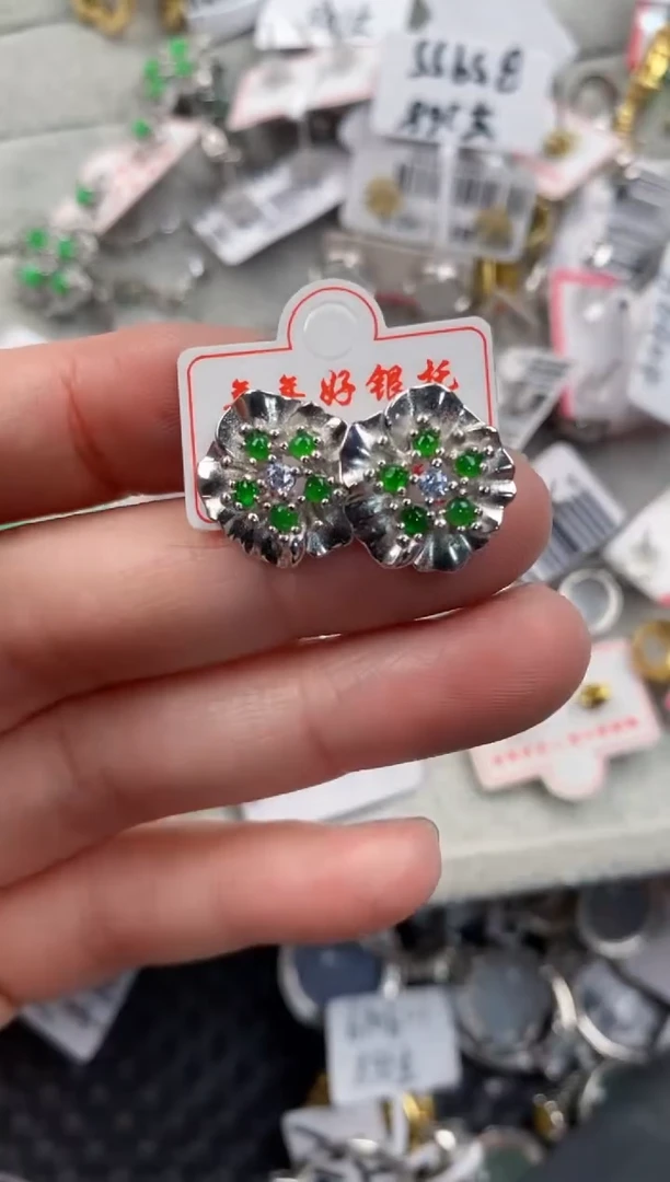 银S925镶嵌戒指翡翠999  3