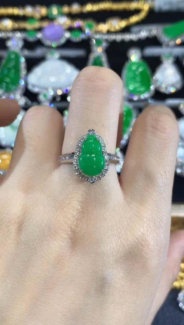 18K金镶嵌戒指翡翠A20翡翠