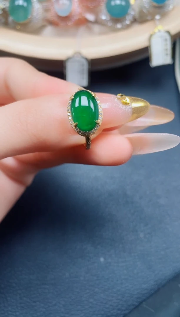 【闪购商品】翡翠戒指银S925镶嵌翡翠