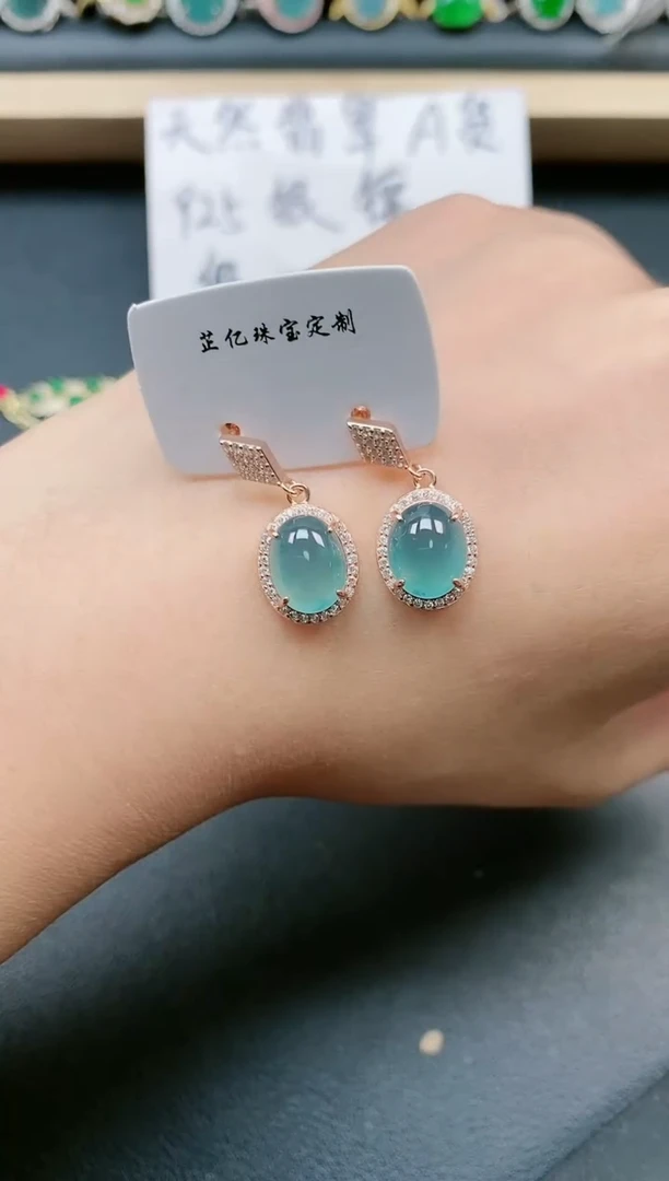 翡翠戒指银S925镶嵌1111