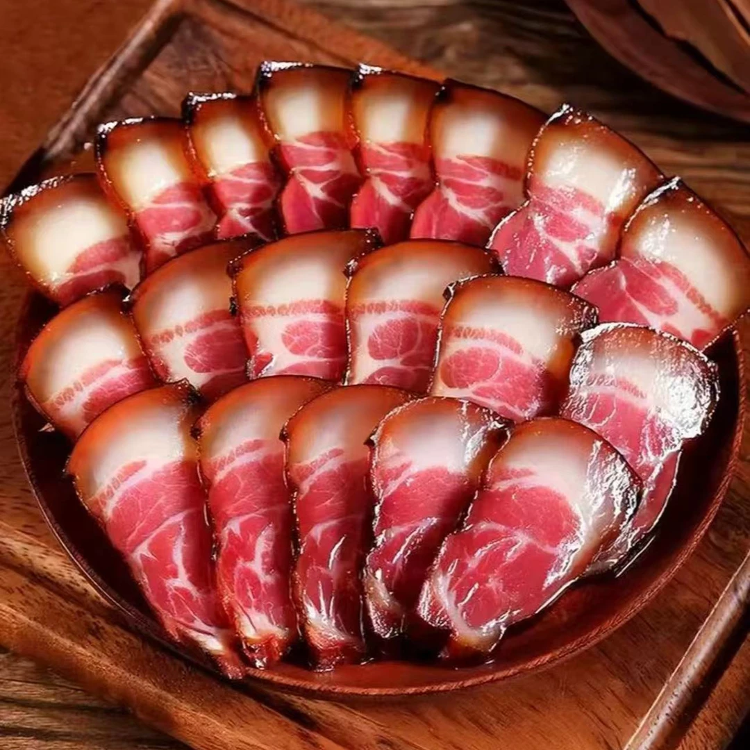 柴火烟熏后腿五花腊肉