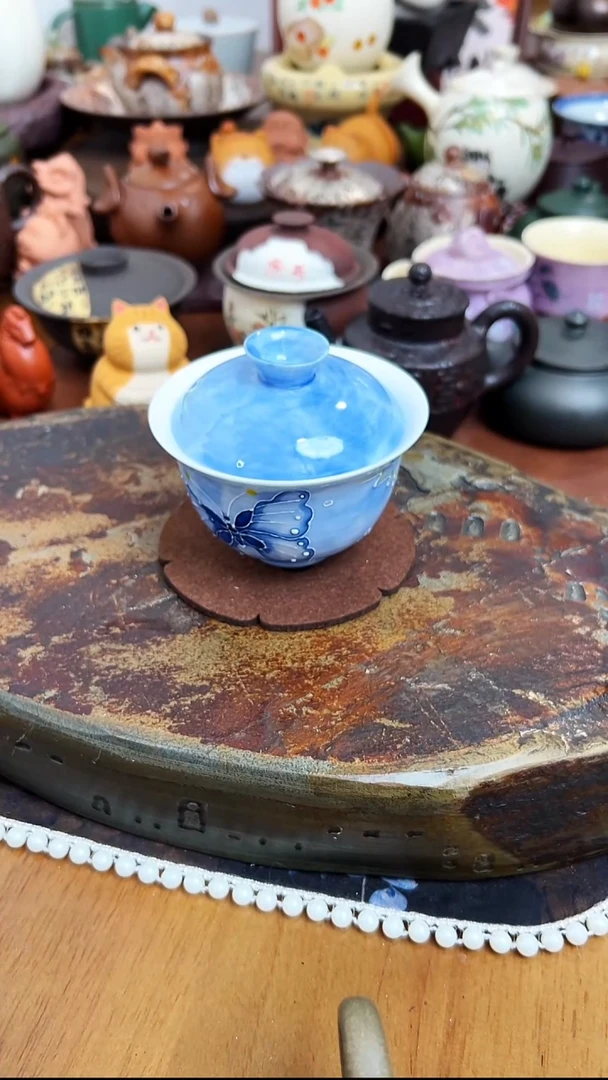 【茶瓷物语】手绘盖碗