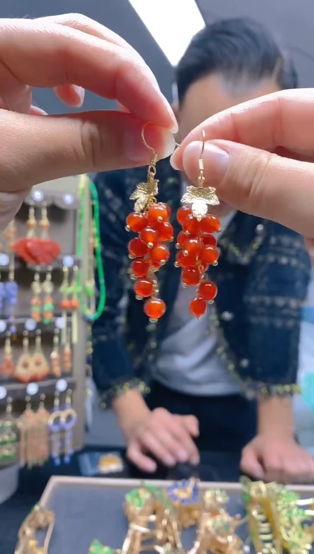 【闪购商品】玛瑙/玉髓耳饰合金033玛瑙耳饰