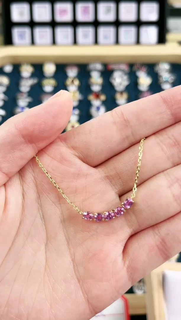 颈饰蓝宝石银S925镶嵌t1